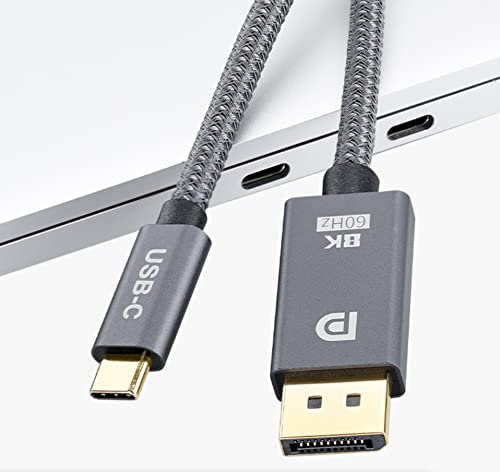 INNOV8 Adaptateur USB-C type C vers DisplayPort 8K 60 Hz, câble Thunderbolt 3 vers DisplayPort 1.4 – 2 m