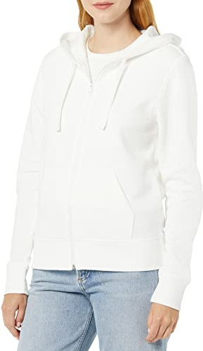Amazon Essentials Sweat à Capuche zippé en Molleton et Tissu Bouclette pour Femme, Ivoire, Taille M (Disponible en Grande Taille)