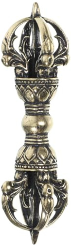 LIFKOME Buddhismus Amulett Tibetaner Buddhist Vier Aktien Dorje Vajra Stößel Messing Spirituosen Dorje Phurpa Pestle Vajra Anhänger Vintage Desktop Orament