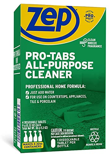 Zep PRO-TABS All Purpose Cleaner Dissolvable Tablets - 4 Tablets - ZUAPCTAB Just Add Water! Environmentally Friendly