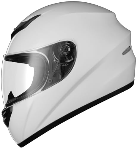 Favoto Motorcykelhjälm Helkroppshjälmar för vuxna Helhjälm Mopedhjälm för män Dam Andas ECE-certifikat XL (61cm) Vit