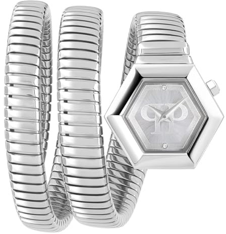 Philipp Plein Damen-Uhren Analog Quarz One Size, Silber 32024366