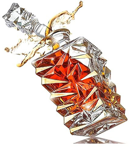 Carafe à Whisky 850 ML carafes à Whisky carafes à Liqueur en Cristal pour Bourbon, Carafe à Whisky Facile à Utiliser (Transparent 850 ML)