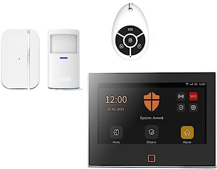 Alarm System 7 Inch Wireless Burglar Kit WiFi 4G Smart Home Security Alarm System Built-in Siren With Door Window Sensor Zero false positive rate (Color : Set-C 3-6Kit)