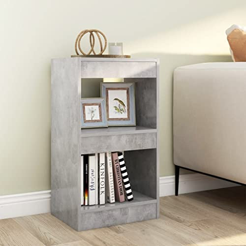 BUKSCYJS bücherturm freistehend,küchen regalBücherregal/Raumteiler Betongrau 40x30x72 cmGeeignet für Schlafzimmer, Arbeitszimmer, Wohnzimmer, Büro, Empfangsraum