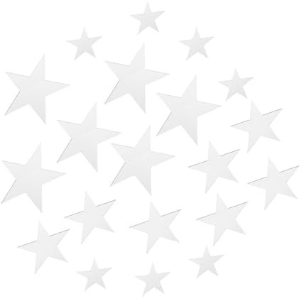 jojofuny 1 Satz Spiegel fünfzackiger Stern 3D-Kunst-Wandtattoo Wandtattoo aus Acryl Aufkleber Wohnkultur Pentagramm Wandtattoo Wanddekoration für zu Hause Hochzeit Applikationen schmücken