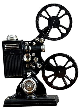 Gralara Retro Movie Projector Model Ornament Old Fashioned Display Cabinet Resin Statue for Dining Table Home Bar Decoration