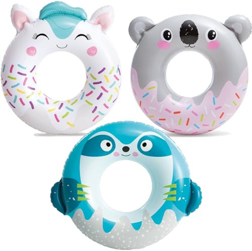 1 anello da nuoto gonfiabile, ciambella, 30 (76 cm), koala, foca, unicorno, ciambella, giocattolo gonfiabile, grande galleggiante, acqua per adulti, bambini, estate, piscina, spiaggia, feste