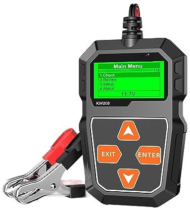 KOROBIE Batterietestgerät KW208 Autobatterietester Motorradbatterieanalysator 100-2000 CCA Power Load Ladekurbelsystemtest für LKW, Marine, Motorrad, SUV, Boot