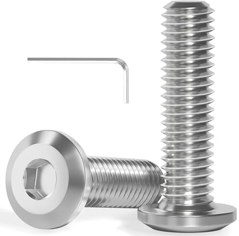 Dayalo 30 Stück M6 Schrauben, Flachkopfschrauben M6 x 12 mm Edelstahl A2 V2A Linsenkopfschrauben mit Innensechskantschlüssel für Möbelmontage, Fahrrad, DIY