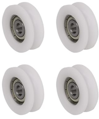 Roulette Douche Lot de 4 poulies à roulement à rainure en U 30 x 10 x 6 mm, roue en plastique et nylon for rail coulissant, porte en verre, fenêtre, pièces de transmission Roulette Porte Coulissante D