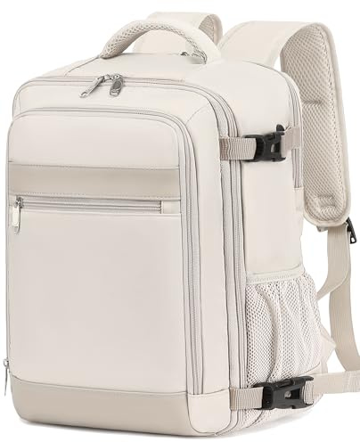 KLOSTAIN Zaino Ryanair 40x20x25 da Viaggio Aereo Bagaglio a Mano 20L Borsa da Cabina per Uomo e Donna, Lavoro, Trekking, Scuola, 14 Pollici Porta PC Dayback Beige