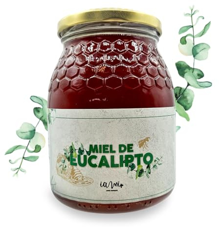 IAMI Miel Cruda de Eucalipto 1 kg | Miel Artesanal de la Sierra Espadán | Recolectada por apicultores locales | Métodos heredados de tres generaciones | Para desayunos, infusiones y repostería
