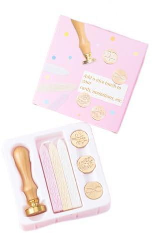 Morain Vintage Siegelstempel Und Siegelstäbchen Set Mit Holzgriff Austauschbarer Stempelkopf Für Siegelumschläge Scrapbooking