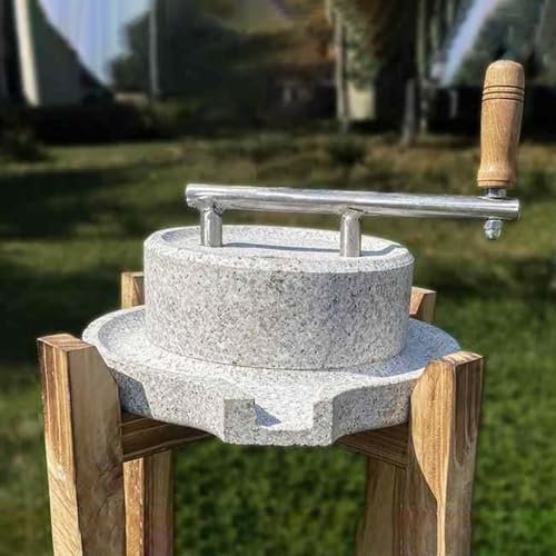 Vibeo Stone Grain Mill Labor-saving Handmade Stone Mill with Long Handle, Home Hand Grain Mill for Soybeans Wheat Mung Bean Rice, Granite Dry & Wet Grain Grinder