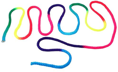 Tomvorks Regenbogenfarbenes Seil für Rhythmische Gymnastik, Solides Wettkampf-Kunsttraining für Kunstturner, Nylon-Regenbogen, 2,8 M, 134 G