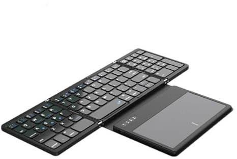 QIIIMSLSS Teclado Plegable Inalámbrico con Panel Táctil Integrado Y Teclado Numérico Servicio Batería Larga Duración para 30 Trabajo Ininterrumpido