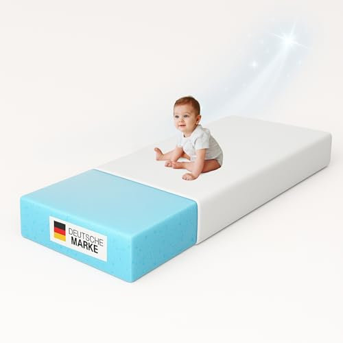 Arensberger Kindermatratze Babymatratze Nora | 80x160cm Höhe 12cm | Bezug waschbar & abnehmbar | punktelastischer Gelschaum | Jugendmatratze, allergikerfreundlich Premium Bezug