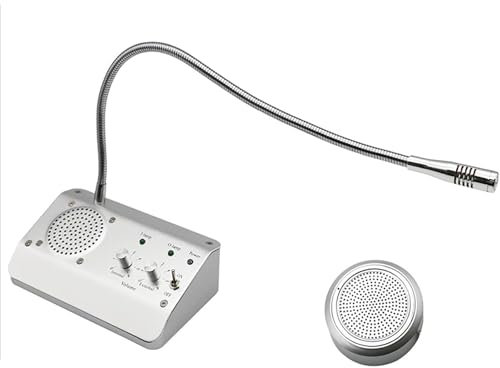 LHQYA Citofono Bidirezionale per Finestra, Altoparlante per Citofono per Finestra, Collo Regolabile 360 °, Asta Microfono 42 Mm, Suono Forte E Chiaro, Riduzione Rumore/Eco, per attività Commerciali