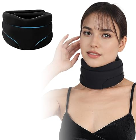 Soporte cervical suave y ajustable – Cuello de espuma para aliviar el dolor de cuello, espondilosis cervical y dolor de sueño – vendaje transpirable para mujeres y hombres