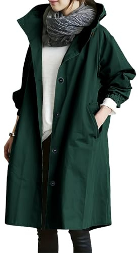Waterproof Jacket Womens Coats Rain Jackets Outdoor Waterproof Hooded Windproof Coat Ladies Casual Loose Cardigans Coat Trench Coats Lightweight Plus Size Snow Rainwear