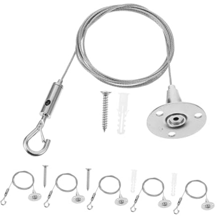 Homoyoyo 6 pezzi Cavo Inox per Appendere Luci e Decorazioni Ganci Moderni per Filo per Foto Facile Installazione e Sicurezza Adatto e Giardino