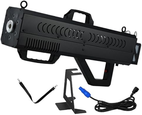 Nebelmaschine 1500w Party Gun-6 Leds,Handheld Fog Machine Mit StäNder/Gurt Dual,Stage Special Effect Equipment-Die InjektionshöHe 6-8m/SprüHabstand 8-10m-FüR Dj Disco Party Bar Hochzeit Black