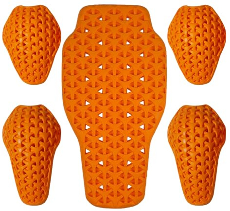 5 Teiliges Zertifizierte Motorrad Rückenprotektoren, Rückenprotektor (CE Level 1) Ellbogen und Schulterprotektoren (CE Level 2), Abnehmbare Stoßdämpfende Einsätze für Motorradjacken