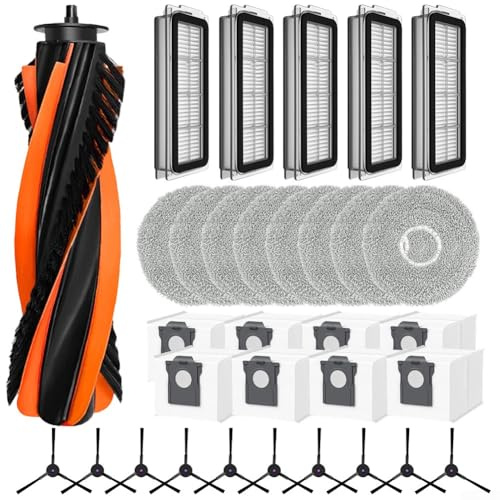 Kit de piezas de repuesto para aspiradora robot Cecotec para Conga X70, incluye filtro HEPA, cepillo principal, cepillos laterales, paños de fregona y bolsas de polvo para una limpieza óptima (B)