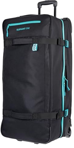 Elephant Trolley Reisetrolley Tasche 80cm One ECO 13133 Schwarz Türkis +g | Herren Damen Reisetasche groß 100 Liter 3 Fächer Tauchtrolley Trolly Gepäck Reise + Koffergurt