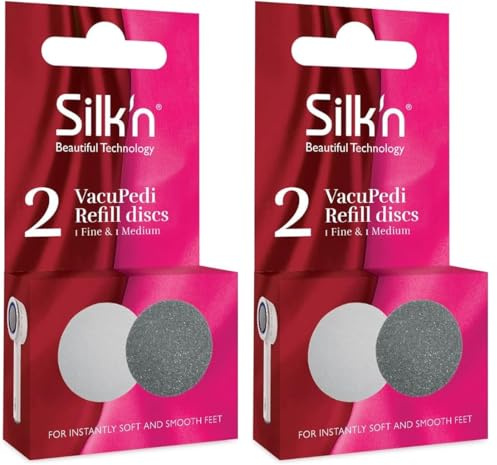 Silk'n VacuPedi Schleifscheiben - Fein und Medium - Elektrisches Gerät zur Hornhautentfernung - Nachfüllpackung - 2 Stück (Packung mit 2)