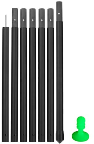 EpheyFIF Ensemble de poteaux télescopiques réglables en fibre de carbone pour auvent de camping, voile, abri, bâche, tente 1,67 m/2,08 m/2,9 m
