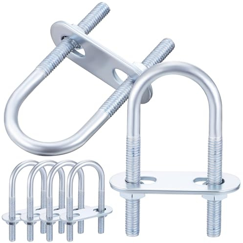 Hoement Pernos en U de Acero Inoxidable 6 Piezas Tuercas y Arandelas, Pernos Redondos Resistentes para Ferretería, Accesorios Barcos y Aplicaciones Automotrices, Sujetadores Forma U