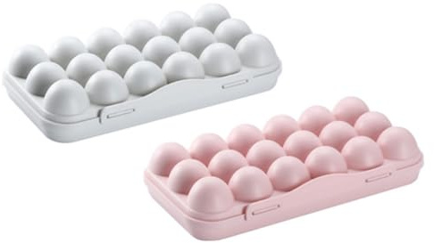 Uonlytech Contenitore per Uova in Plastica Pp 2 Pezzi 18 Scomparti, Resistente e Sicuro per Conservare Uova in Frigorifero in Cucina Domestica Riutilizzabile