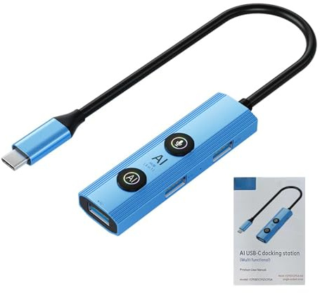Cuifati AI-Språköversättare med GPT Deepseek, Smart AI-dockningsstation Röstöversättning Multifunktionell USB-hubb, 129 Språköversättare för Affärsinlärning (Typ-C-gränssnitt)