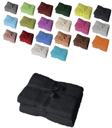 Exklusiv Heimtextil Juego de 2 toallas para sauna, 80 x 200 cm, negro