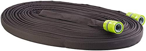 Royal Gardineer Tropfenschlauch: Flacher Perlschlauch, Schnellanschluss-Kupplungen & Stopp-Ventil, 30 m (Flacher Gartenschlauch, Garten-Schlauch, Rasensprenger)