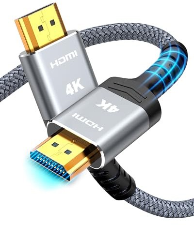 SNOWKIDS 4K HDMI Cable 1M,4K@60Hz Nylon Braided,PS-5/Monitor/X-box | 4K@60Hz Nylon Geflecht HDMI-Kabel mit ARC,3D, HDCP 2.2, Kompatibel mit HDTV/Laptop/Blu-ray/Soundbar/Monitor/PS-5/X-box