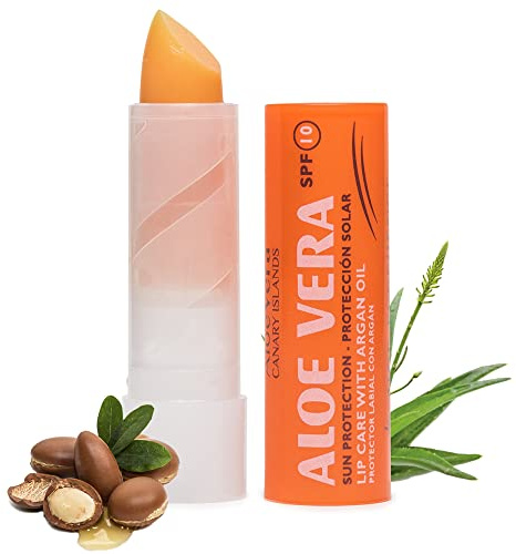 ALOE EXCELLENCE – Aloe Vera Lippenbalsam | Sonnenschutz SPF 20 | Feuchthaltender und Nährender Lippenbalsam (Aloe Vera Lippenbalsam mit Arganöl)