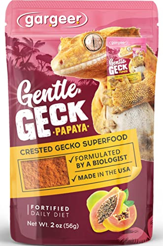 Gargeer 2oz Complete Crested Gecko Food Diet. Premium Mix, Ready to Use Freshly Made Powder. Unique Formula, Developed & Made in The USA. Enjoy! (Papaya)