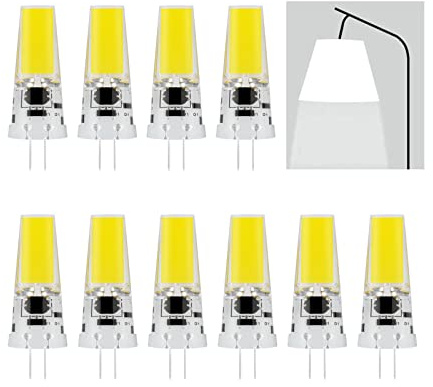 BVCL G4 LED Lampe, Kaltes Weiß 6000K, dimmbare 5W G4 LED Birnen, 450LM, ersatz g4 Halogen Leuchtmittel 40W, Kein Flackern, AC/DC 12-24V, 10er Pack