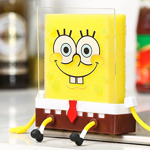 FLKENNEL Sponge Holder for Kitchen Sink Cute Creative Cleaning Sponges Holder Unique Decorative Ideas Gifts - Including Sponges, Yellow