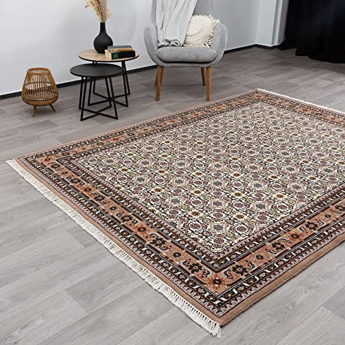 Steffensmeier Orientteppich Herati fein | Beste Schurwolle | Orientalisch | Beige, Handgeknüpft, Größe: 145x200 cm