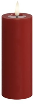 Deluxe Homeart Flammenlose LED-Kerze für den Innenbereich – Rot – mit Real Flame™-Technologie – batteriebetriebene Kerze (5 x 12,5 cm)