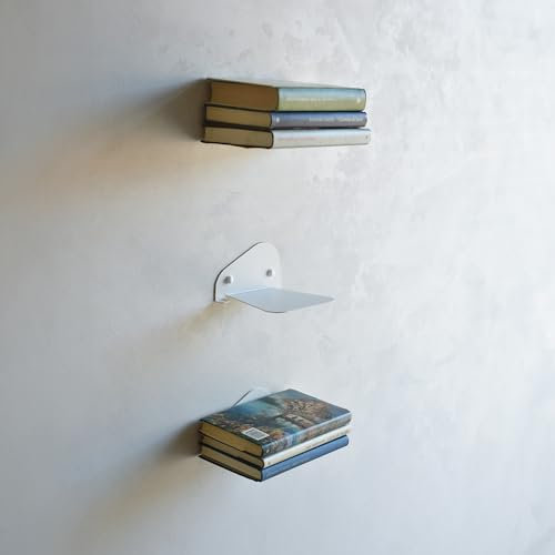 MILUKA Libreria da Parete Sospesa | Set di 3 Mensole libri con Supporto Invisibili | Mini Libreria Verticale Porta Libri | Librerie Moderne Design