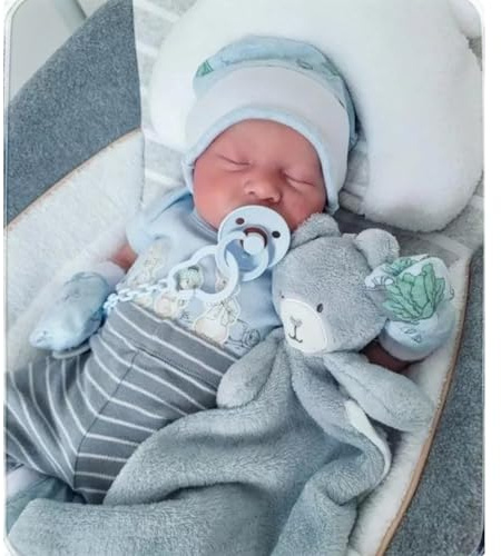 KSBD Realistic Reborn Dolls Levi - 18 Inch Lifelike Sleeping Baby Boy That Look Real Soft Cloth Body Newborn Baby Dolls Poseable Advanced Painted with Gift Box Set for Kids Age 3+