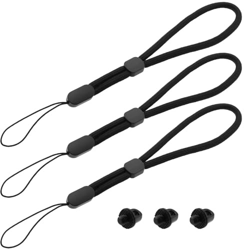 VGOL 3 Jeux de Supports à Vis pour Sangle de Cou d'appareil Photo 1/4 avec Corde de Suspension Réglable Compatible avec Sony Compatible avec Fuji DSLR Compatible avec DJI Osmo Action