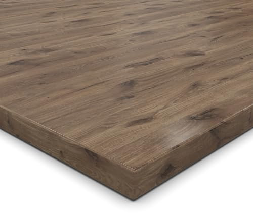 19mm Spanplatte Zuschnitt Eiche Castell melaminharzbeschichtet Länge bis 200cm Dekorplatten Zuschnitte mit Umleimer Auswahl: 50 x 80 cm (ABS Kante komplett)