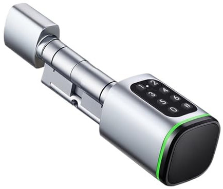 GUHKPFIX Tuya APP Digital Password RFID Card Bluetooth Cylinder Lock，TTLock WIFI Remote Contro Keyless Digital Electronic，Smart Door Lock(Tuya Black,A 40 B 40)