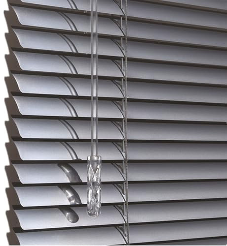 DJCYGG Aluminium Jalousie,Grau,Sichtschutz,Sonnenschutz,Lamellen 25 mm Breit,Raumverdunkelnd,Blickdicht Jalousette Fenster Rollo für Zuhause,Büro,Badezimmer,mit Zubehör,Anpassbar (50cm x 215cm)
